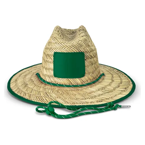 Tiki Straw Hat bright green