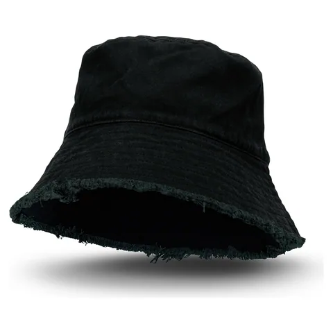 Raw Edge Bucket Hat black