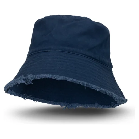 Raw Edge Bucket Hat blue