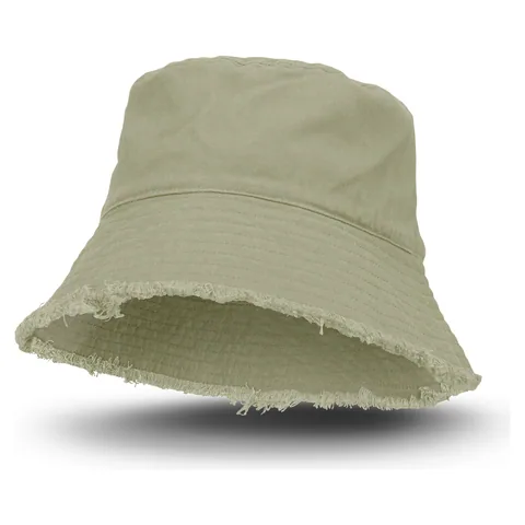 Raw Edge Bucket Hat in white