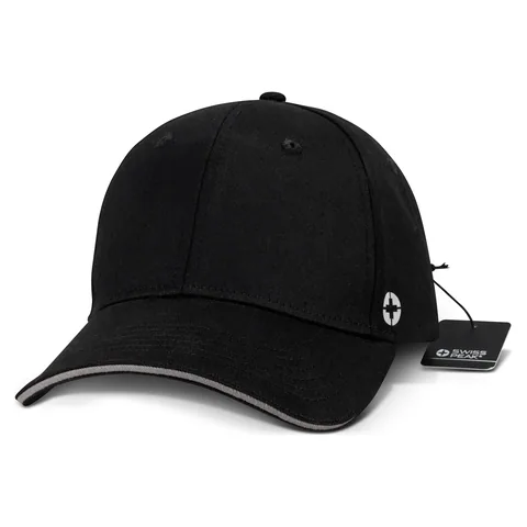 Swiss Peak 6 Panel Cap in black