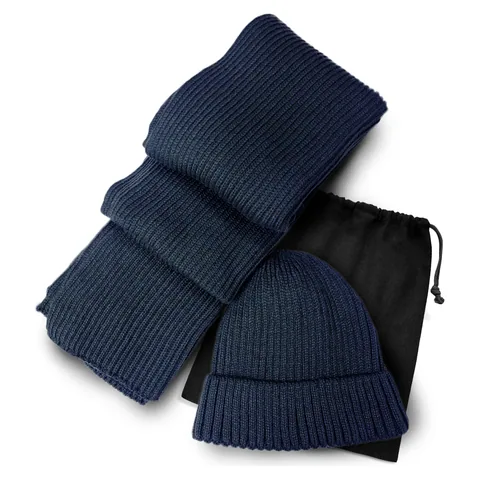 Denali Scarf and Beanie Set blue