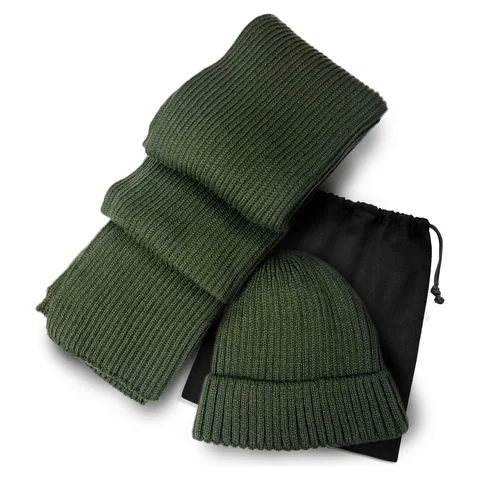 Denali Scarf and Beanie Set in green