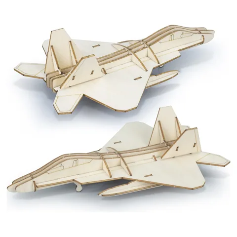 BRANDCRAFT Jet Fighter Wooden Model in natural