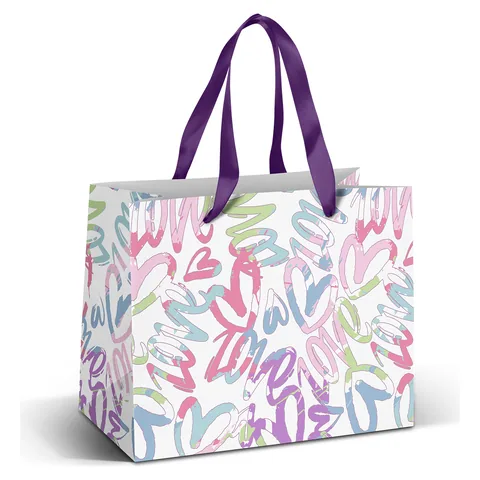 Medium Ribbon Handle Paper Bag - Full Colour