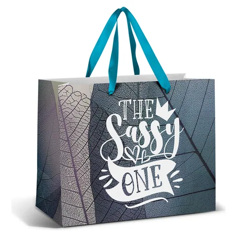 Large Ribbon Handle Paper Bag - Full Colour