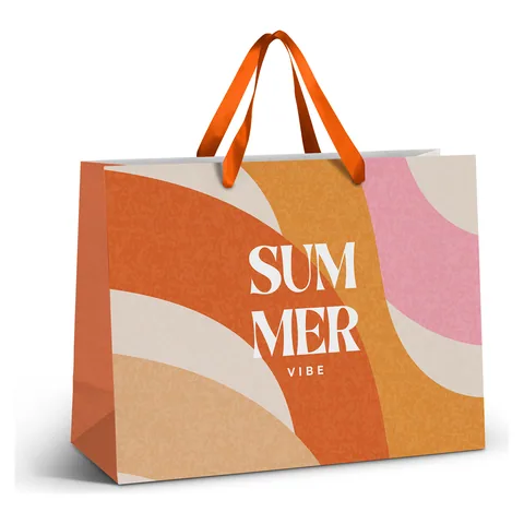 Extra Large Ribbon Handle Paper Bag - Full Colour