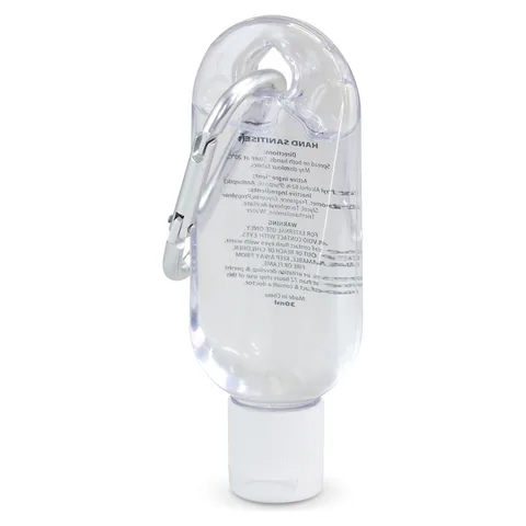 Carabiner Hand Sanitiser 30ml in clear