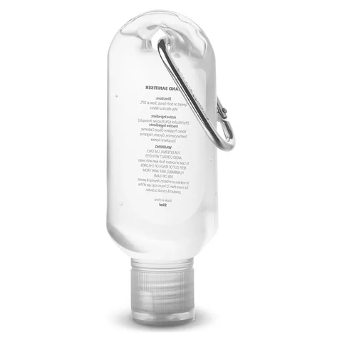 Carabiner Hand Sanitiser 55ml in clear