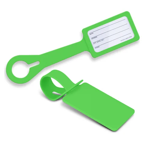 Silicone Luggage Tag green