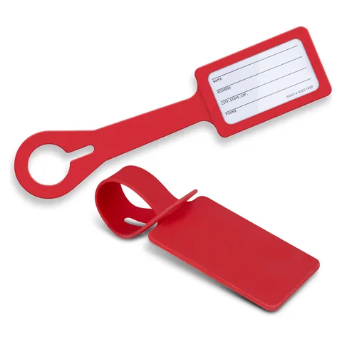 Silicone Luggage Tag red