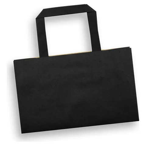 Small Flat Handle Paper Bag Landscape black