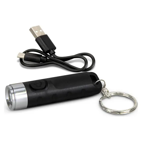 Rechargeable Torch Key Ring in black