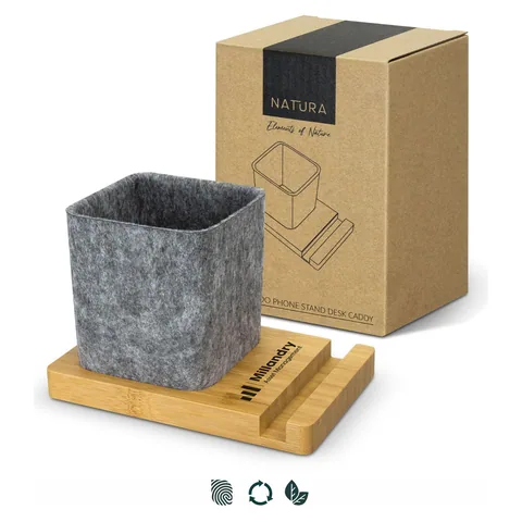 NATURA Bamboo Phone Stand Desk Caddy