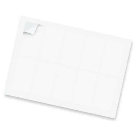 Sticker Sheet 88 x 50mm Rectangle - Gloss in white