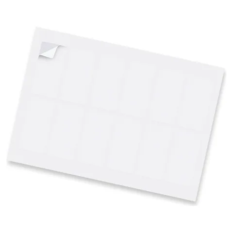 Sticker Sheet 40 x 80mm Rectangle - Matte in white
