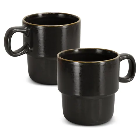 Keepsake Stackable Coffee Cup - Set of 2 grey