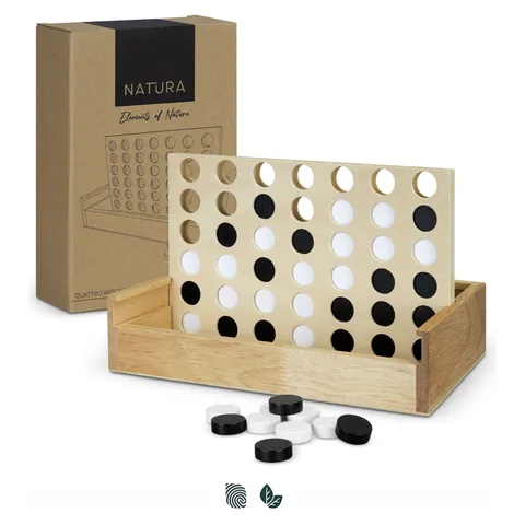 NATURA Quattro Wooden Four-in-a-Row Game