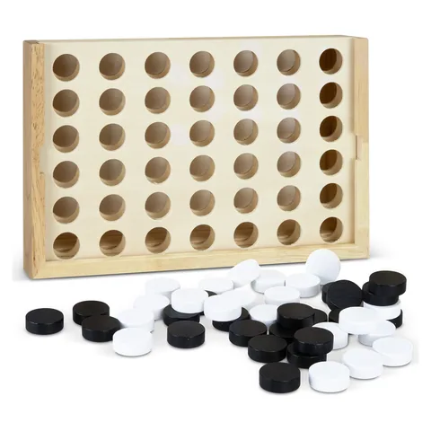 NATURA Quattro Wooden Four-in-a-Row Game in natural