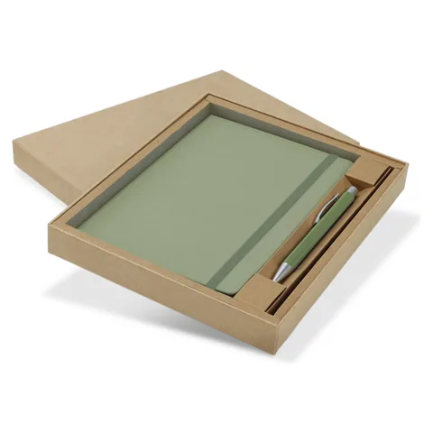 Omega Fashion Notebook and Pen Gift Set green