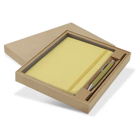 Omega Fashion Notebook and Pen Gift Set yellow