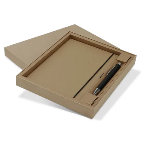 Kraft Notebook and Pen Gift Set black