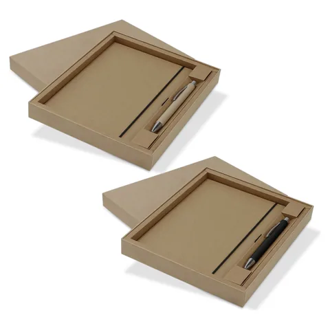 Kraft Notebook and Pen Gift Set