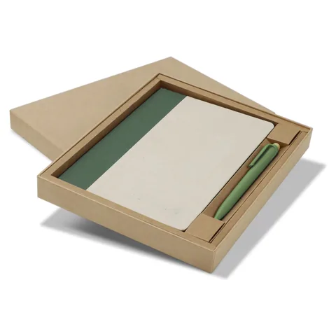 Paulo Notebook and Pen Gift Set in green