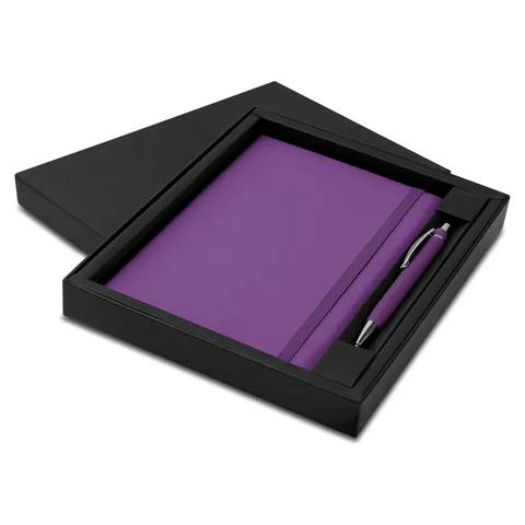 Omega Notebook and Pen Gift Set purple