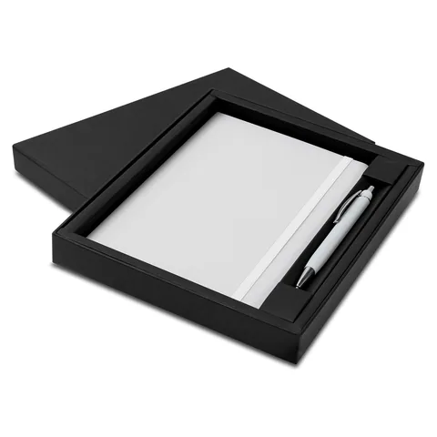 Omega Notebook and Pen Gift Set in white