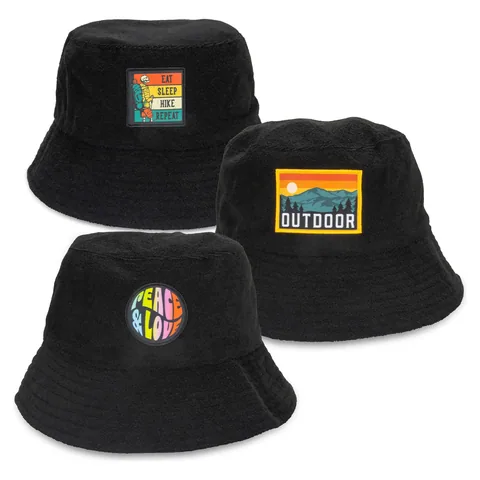 Terry Towelling Bucket Hat with Full Colour Patch