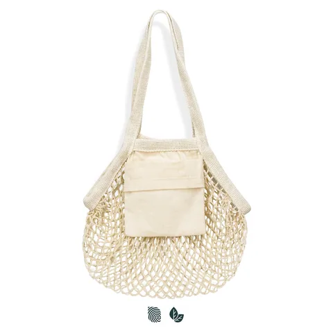 Cotton Mesh Foldaway Tote Bag - Small