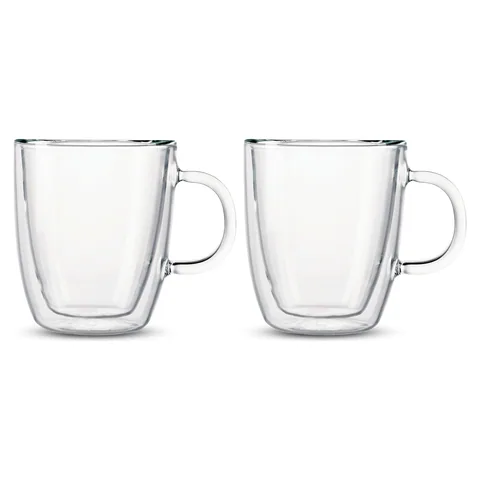 Bodum Bistro Double Wall Mugs - Set of 2 in clear