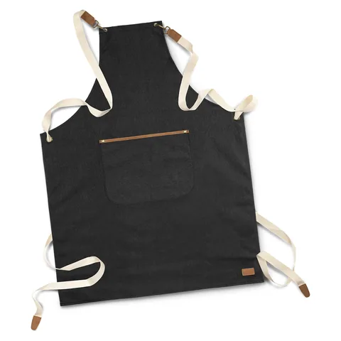 Keepsake Canvas Apron & Oven Mitt Set in black