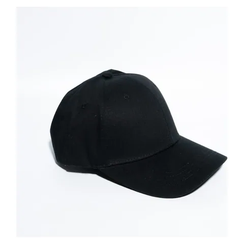 Snapback Cotton Baseball Cap in Black