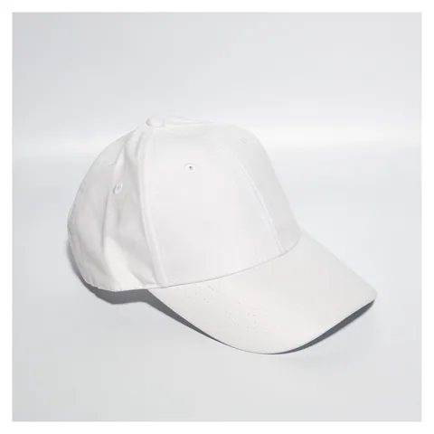 Poly Strapback Baseball Cap in White