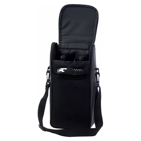 2-Bottle Cooler Bag in Black