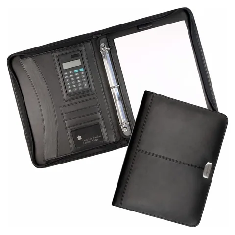Essex Leather Zippered 3 Ring Compendium