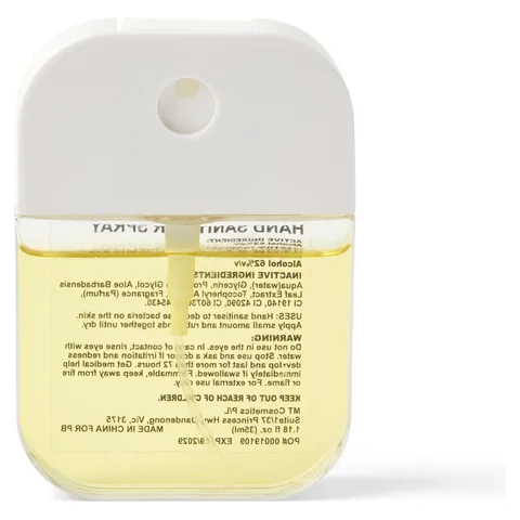 Scented 35ml Spray Sanitiser Yellow front with label