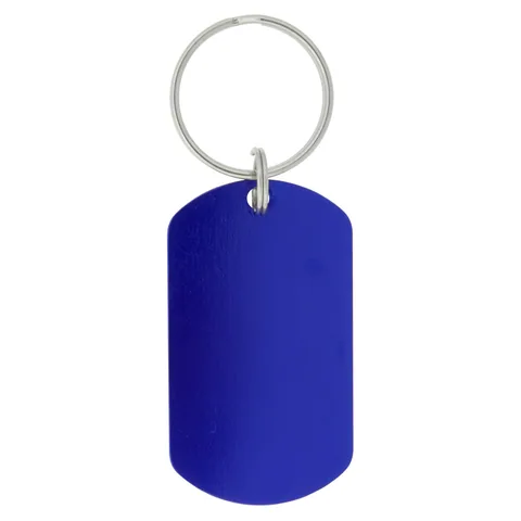 Dog Tag Keychain Blue