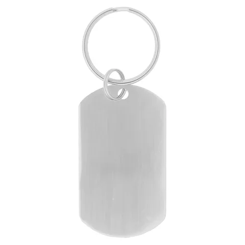 Dog Tag Keychain Silver