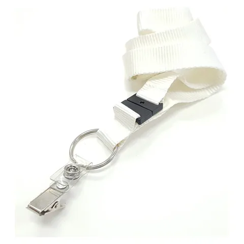 19mm Custom Lanyard White
