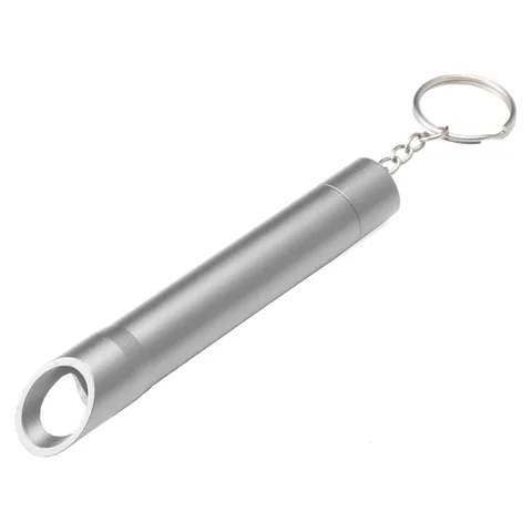 Pop Light Bottle Opener Keychain Silver