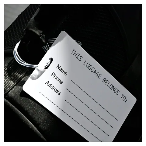 Imprinted Large Luggage Tag Back of card
