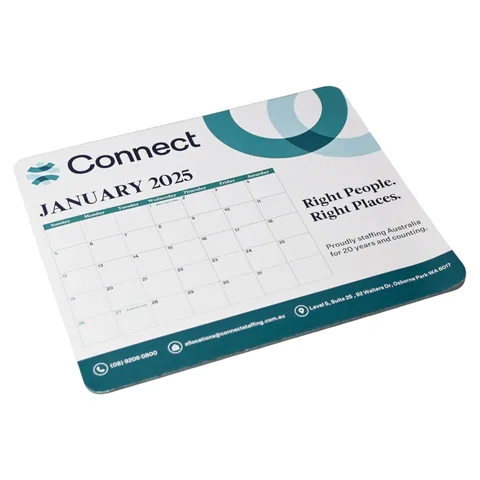 Calendar Mouse Mat 230mm (w) x 190mm (h) 1mm Thick Natural Rubber