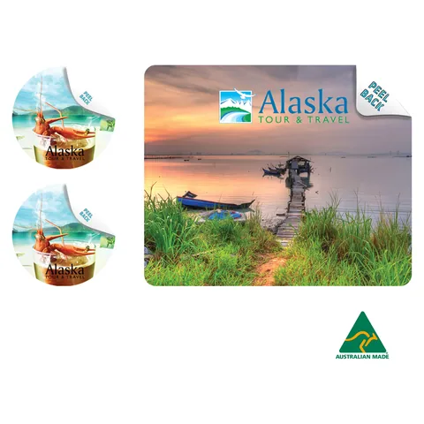 Mouse Mat 230mm (w) x 190mm (h) and Coaster Set 95mm (w) x 95mm (h) Vinyl material