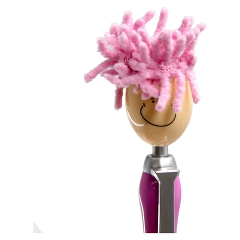 Mop Head Pen with Stylus Pink-f