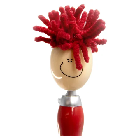 Mop Head Pen with Stylus Red-f