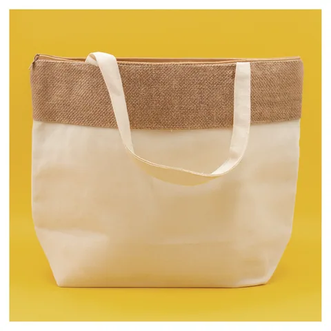 The Brooke Jute and Cotton Cooler Bag