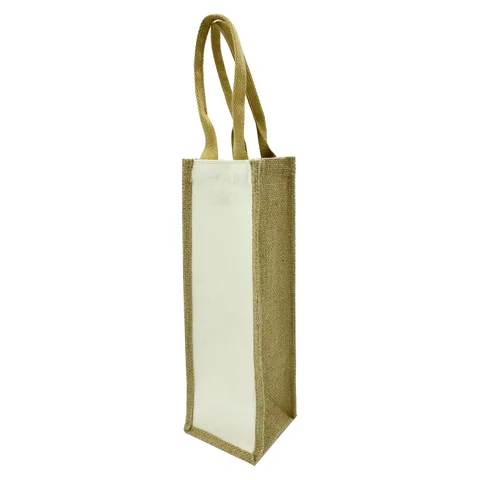 Jute Single Wine Bag in Natural